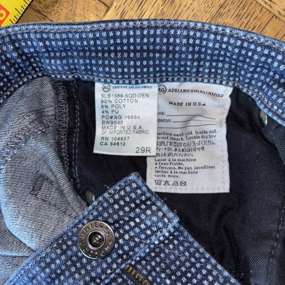 AG Adriano Goldschmied Ankle Super Skinny Jeans Women's Size 29R Blue Polka Dot - Picture 9 of 9